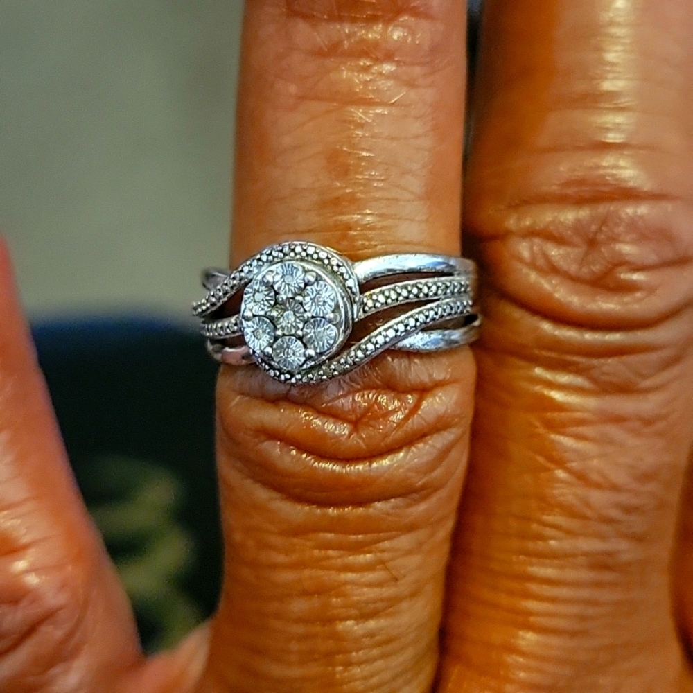 Silver cocktail pinky ring